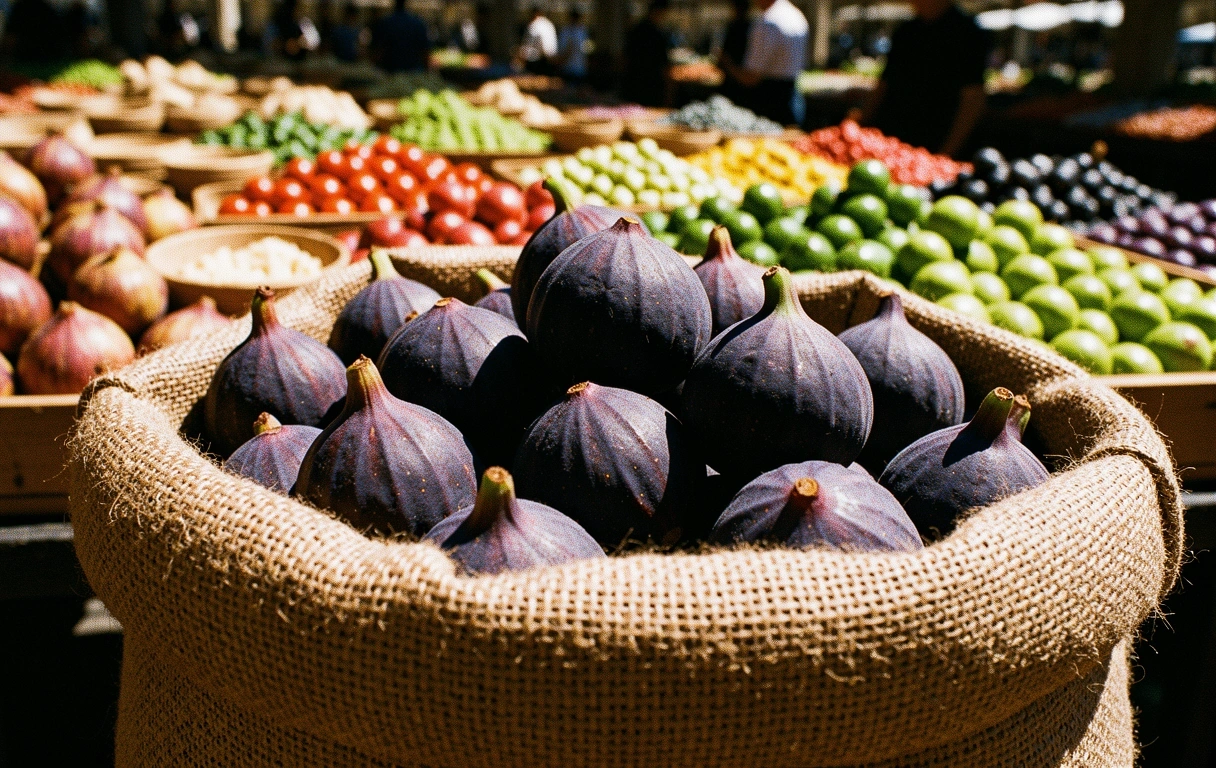Detalle de ingredientes frescos en el mercado